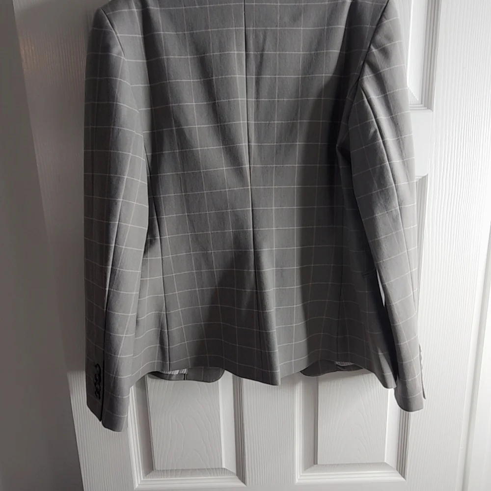 Express Light Gray Blazer with Subtle Pink Accents - Picture 4 of 4